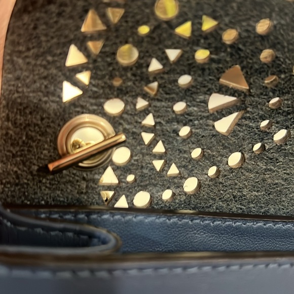 Furla Perforated butterfly Blue bag/Clutch. removable chain to make it a clutch - Picture 14 of 15